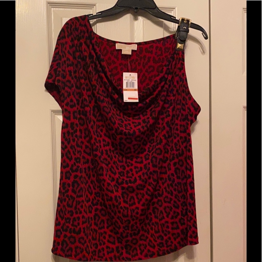 NEW-MICHAEL KORS OFF SHOULDER TOP W BUCKLE DESIGN